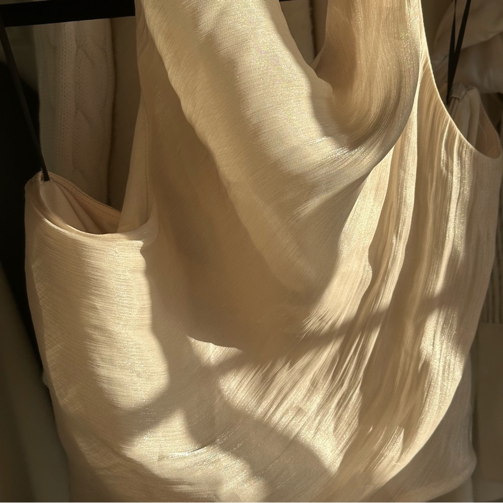 Cream Shell Drape Halter Top - Picture 5 of 5